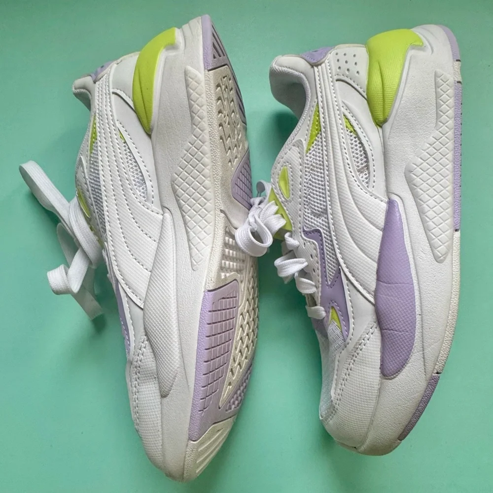 Puma SoftFoam+ Sneakers Women’s/Girls 4.5 White‎ Purple Neon 389685-02